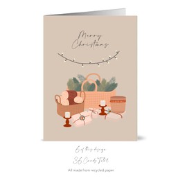 Bear and Bee 36 x Stylishly Simple Eco Friendly Traditional Christmas Cards made from Recycled Paper, Mixed