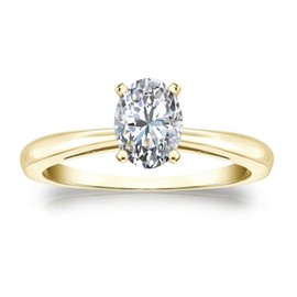 JEWELLERY CRAFT 2.50 Ct Oval Cut Diamond E-F VS Solitaire Ring, 14K Yellow Gold, IGI Certified (MOISSANITE- YELLOW GOLD 925 STERLING SILVER)