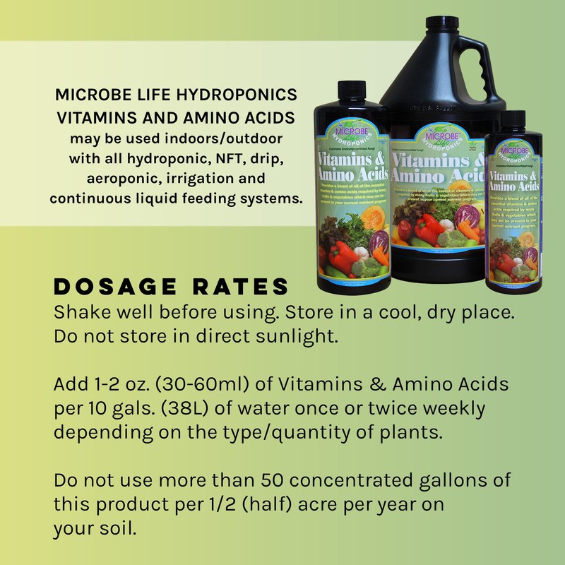 Microbe Life Hydroponics Premium Vitamins & Amino Acids Essential for