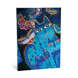 Paperblanks Fantastic Felines Blue Cats and Butterflies Midi Notebook with Lined Pages