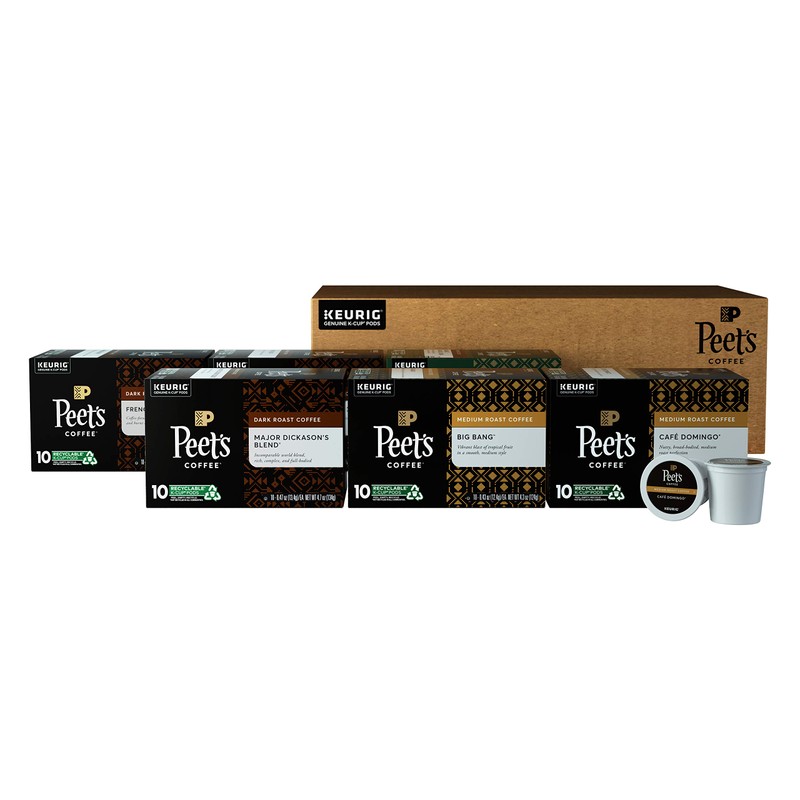 Peet's Coffee Bestsellers Variety Pack K-Cup Coffee Pods for Keurig