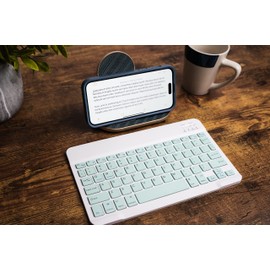 Ares Ultra-Slim Wireless Bluetooth Keyboard | Compatible with Computer Desktop iOS Android Laptop Smart TV and Windows 11/10/8 (Mint)