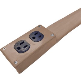 Electriduct Lay Flat Electrical Power Extension Cord Duplex Receptacle Cable Protector - 10 Feet - Brown