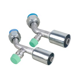 Wisepick Air Conditioner Fitting Set #8 and #10 Female Oring Beadlock 45° Degree with R134a high and low pressure valve, A/C Refrigerant Hose Fitting