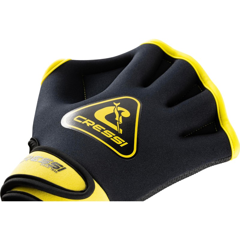 CRESSI Aqua Boost Swim Gloves Black/Yellow M - Unisex Ultraspan