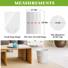 Teivio Small Trash Bags 3 Gallon 150 Counts 3 Gallon 3.1 Gallon 3.2 Gallon fit 10 liter Garbage Bags, Waste Basket Bags,Bathroom Trash Can Bin Liners, Plastic Bags for home office kitchen, Clear