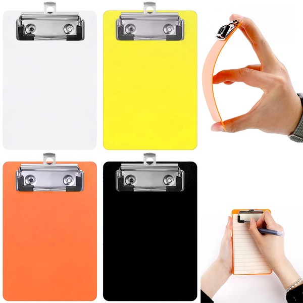 4 Pack Mini Clipboard 4 x 6 Inch Small Clip