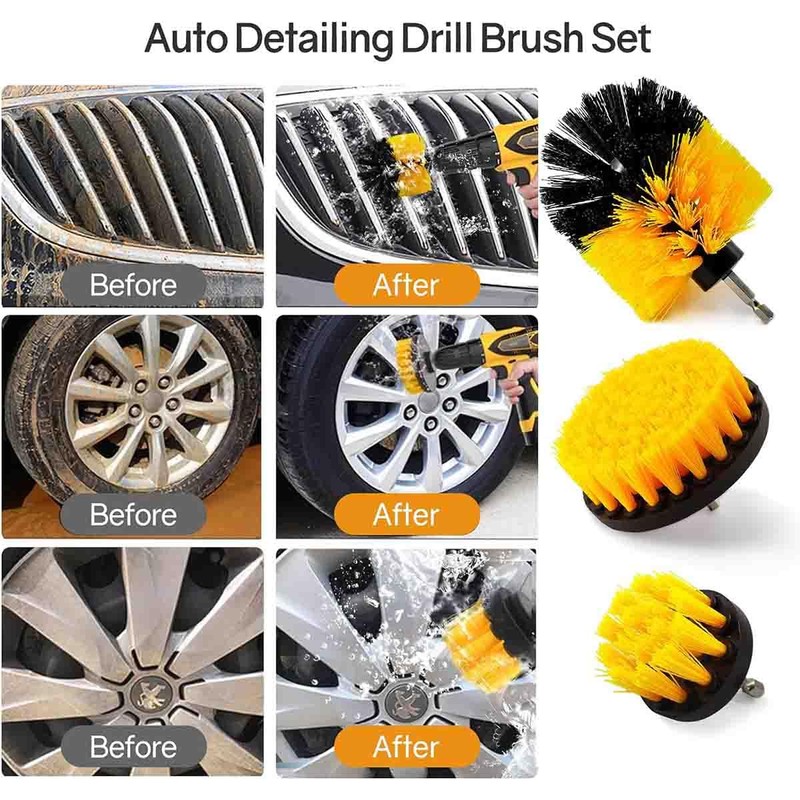 3 Pcs Drill Brush Attachment Set, Power Cleaning Scrub Brush