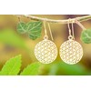 WINDALF SVALA Earrings 3.5 cm The Flower of Life Bronze,