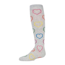 MeMoi Dazzling Hearts Girls Cotton Blend Knee High Socks Light Gray 4
