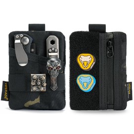 VIPERADE VE15 Mini EDC Pouch, Small EDC Organiser Bag with 3 Pockets, Mini EDC Tool Bag with Area, Small Multitool Organiser, Backpack, Additional Bag, Black Camouflage