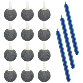 CHROMACRAFT Pack of 12 Air Stones and 3 Bubble Strips, Accessories for Aquariums, Air Stones for Aquariums, Oxygen Enrichment Stones for Aquariums