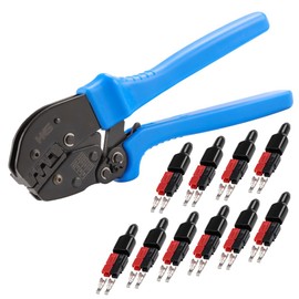 HKS Ratchet Powerpole Crimping Tool 31Pcs Kit with 15A 30A 45A Power Connectors and Caps, Crimper with Build-in Orientation Block