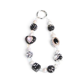 Generic HuedBeads Phone Charm with Beads & Crystals - Detachable Phone Wrist Strap, Anti-loss cell phone lanyard, Handbag accessory for Women - iPhone&Smart Phone wrist strap (black)