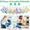 Lucomb Swedish Dish Cloths for Kitchen, 8 Pack Reusable Kitchen