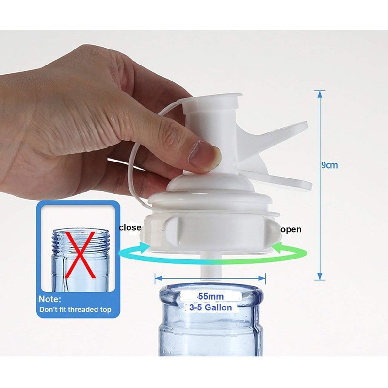 Water Dispenser Valve for 55mm Crown Top Drinking Bottle, Reusable