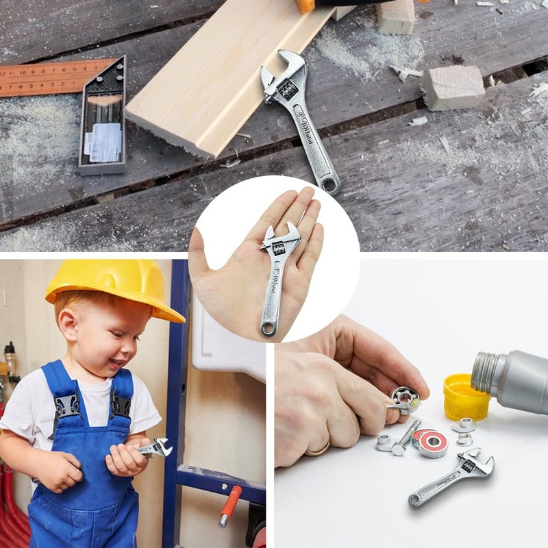 oupados Adjustable Spanner Mini Adjustable Spanner Silver Professional Adjustable Wrench