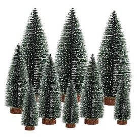 YINZZTRY Green Mini Christmas Tree, Christmas Tree Decoration, Small, Mini Artificial Christmas Tree in 10/15/20 cm, with Snowflake Effect, Christmas Decoration for Crafts for Table Decoration, DIY,