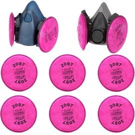 6pcs 2097 Filters for Respirator, 2097 Replacement Filters with Activated Carbon Layer Filter for P100 Filter Holders Filter, Particulate Filter for 6000 6200 6800 7000 FF-4 Series Respirator Masks