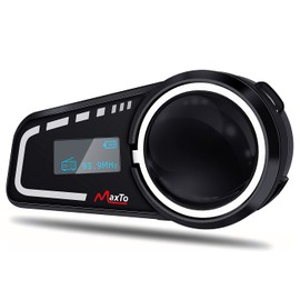 MAXTO Motorcycle Bluetooth Headset M2C 1000M 6 Riders Group Helmet Communication System with LCD Screen Universal Motorbike Intercom Waterproof Casco de Motor Intercomunicador FM/GPS/Siri(1 Pack)