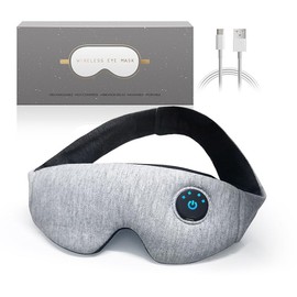 Cordless Heated Eye mask for Dry Eyes Stye Relax Eye Strain, Heating Sleep Eye mask,Blockout,Side Sleep, Little Pressure on Eye,USB Rechargable, Long Battery Life