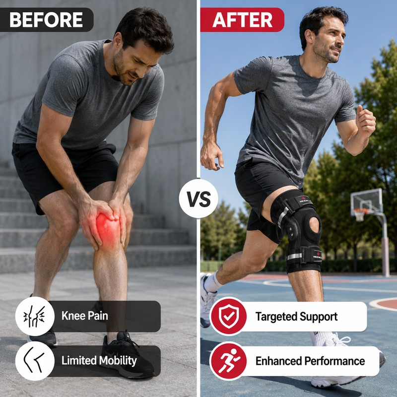 Hinged Knee Brace for Daily & Sports Support – Adjustable