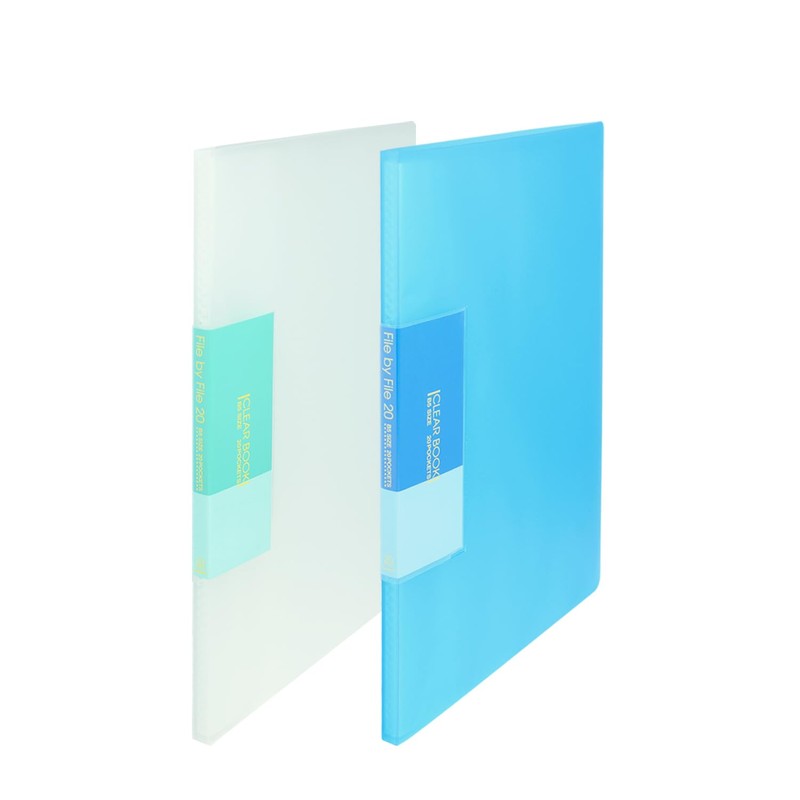 Boughton Japan FCB-B5-20CB Slim Clear Book B5, 20 Pockets, Blue