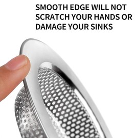 Kitchen Sink Strainer, Stainless Steel Sink Drain Strainer, Dishwasher Safe（External Diameter 11.2cm, Inner Diameter 7.6cm，Pack of 3）