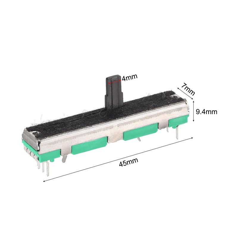sourcing map Fader Variable Resistors Mixer 45mm Straight Slide Potentiometer