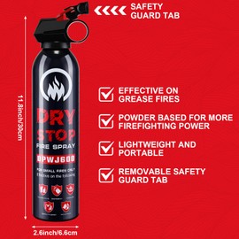 6 Pack Dry Powder Fire Extinguisher - Portable Dry Chemical Fire Extinguisher for Home, Car, Garage, Kitchen - Works on Electrical, Grease and More