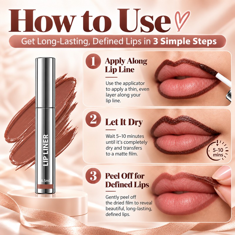 Peel-Off Lip Liner Set for Lip Contouring – Waterproof Long-Lasting