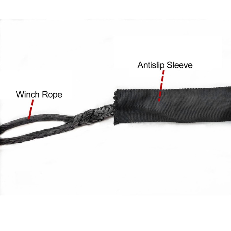 Winch rope protector,Polyester Winch Rope Protective Sleeve Black Universal for