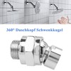 Mesee G 1/2 Ball Joint Adapter, Rain Shower Head Ball