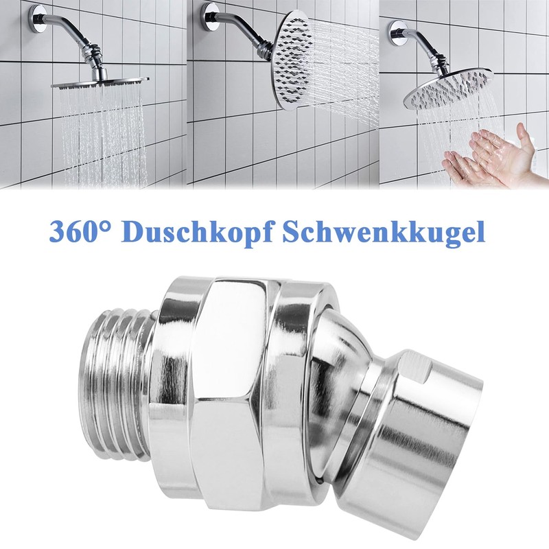 Mesee G 1/2 Ball Joint Adapter, Rain Shower Head Ball