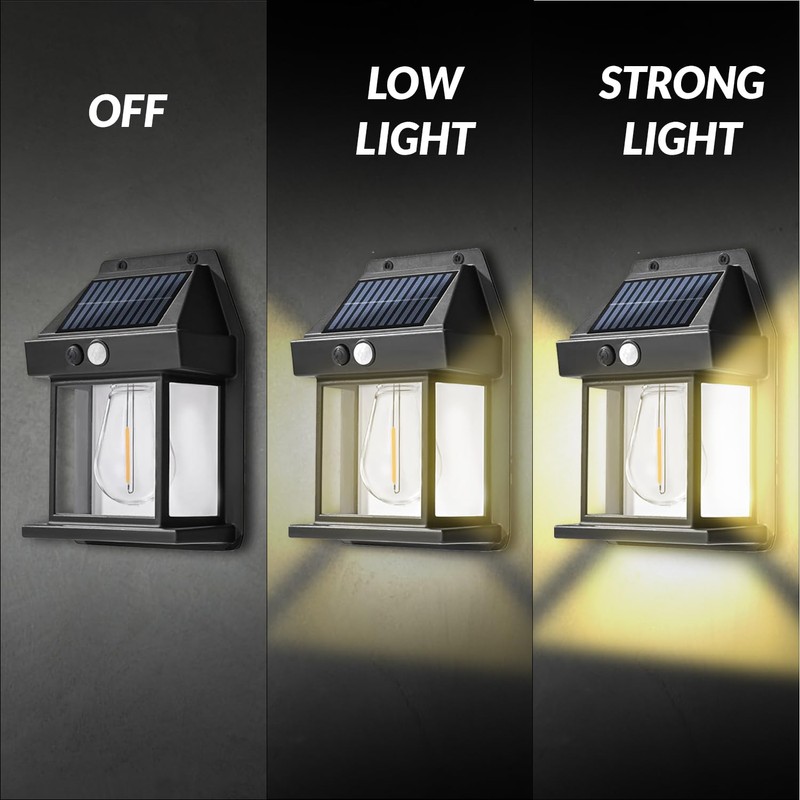 Solar Wall Lights Outdoor [2 Pack] Dusk to Dawn Solar