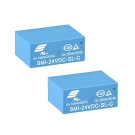 Heschen PC Board Relay SMI-24VDC-SL-C DC24V Coil SPDT 10A 250VAC/30VDC 5 Pin Connectors Pack of 2
