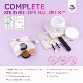 SAVILAND Gel de Uñas Solid Builder - 60G Gel de Uñas 3D de Gran Capacidad, Gel Escultor para Uñas, No Pegajoso, Gel Duro para Tallado de Uñas, Gel de 