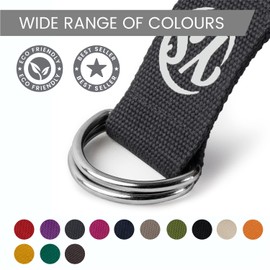Yoga Studio YS/Strap/DRing/2.5/Grey/OL Belt Loop Metal D-Ring Buckle Graphite Grey 2.5 m, Graphite Grey, Regular
