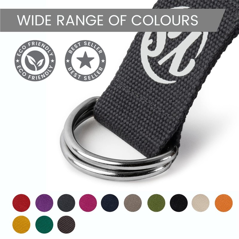 Yoga Studio YS/Strap/DRing/2.5/Grey/OL Belt Loop Metal D-Ring Buckle Graphite Grey