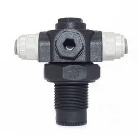 Polymignon Pressure Relief Valve, Aluminum or Zinc or PTFE, 1/4 Pushfit Inlet/Outlet