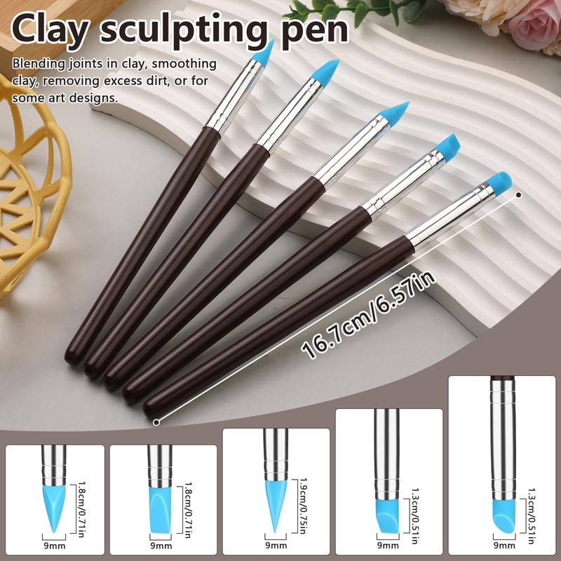 10 Pcs Silicone Clay Tools, Silicone Sculpting Tools, Polymer Clay