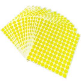 Lstycoy Color Coding Labels, 1/2" Round Circle Dot Stickers, Pack of 1980pcs (Yellow)