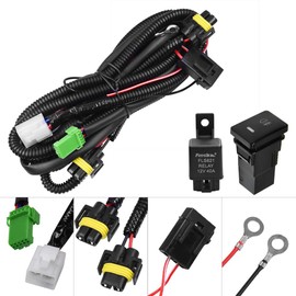 HUIQIAODS H11 Fog Light Switch Wiring Harness Kit Relay Waterproof for to-yota Elan-tra Peu-Geot