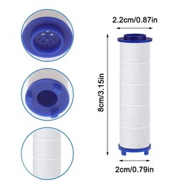 Pack of 6 PP Cotton Filter for Shower Head Removal of Chlorine Residue, PP Sediment Cartridge Filtered, 8 x 2.2 cm Universal Clean Water Core Cotton Core for Rain Shower Head, Rain Shower Head