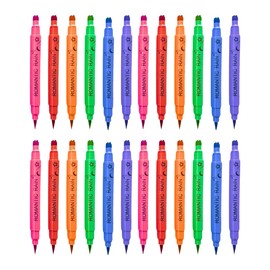 Remate - Set 24 Delineadores Doble Punta Sello Figuras Colores Matte