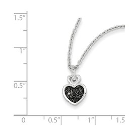 1/20 Ctw Black & White Diamond Small Heart Necklace in Sterling Silver