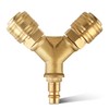 LAIWOO Compressed Air Distributor Double with Couplings, 1/4 Inch Air