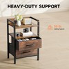 Lazzanto Night Stand Bedside Table Bedroom - Nightstand with Charging