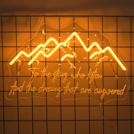 NYXEN To the Stars Who Listen and the Dreams That Are Answered Neon Sign, Dimmable 42 cm x 28 cm LED Sign, for Book Lovers, Gift