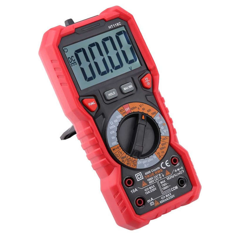 HT118C Handheld Digital Multimeter AC/DC Volt Amp Ohm Capacitance Hz